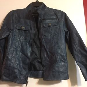 Blue Boy Pleather Jacket